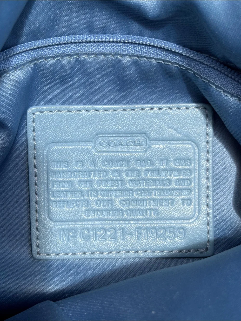 Coach Penelope Signature Sateen Baby Blue Hippie Crossbody EUC